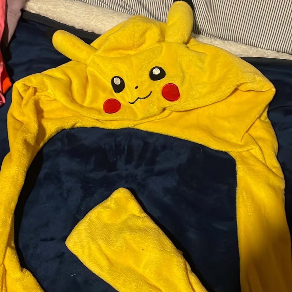 Pikachu beanie with hand bags